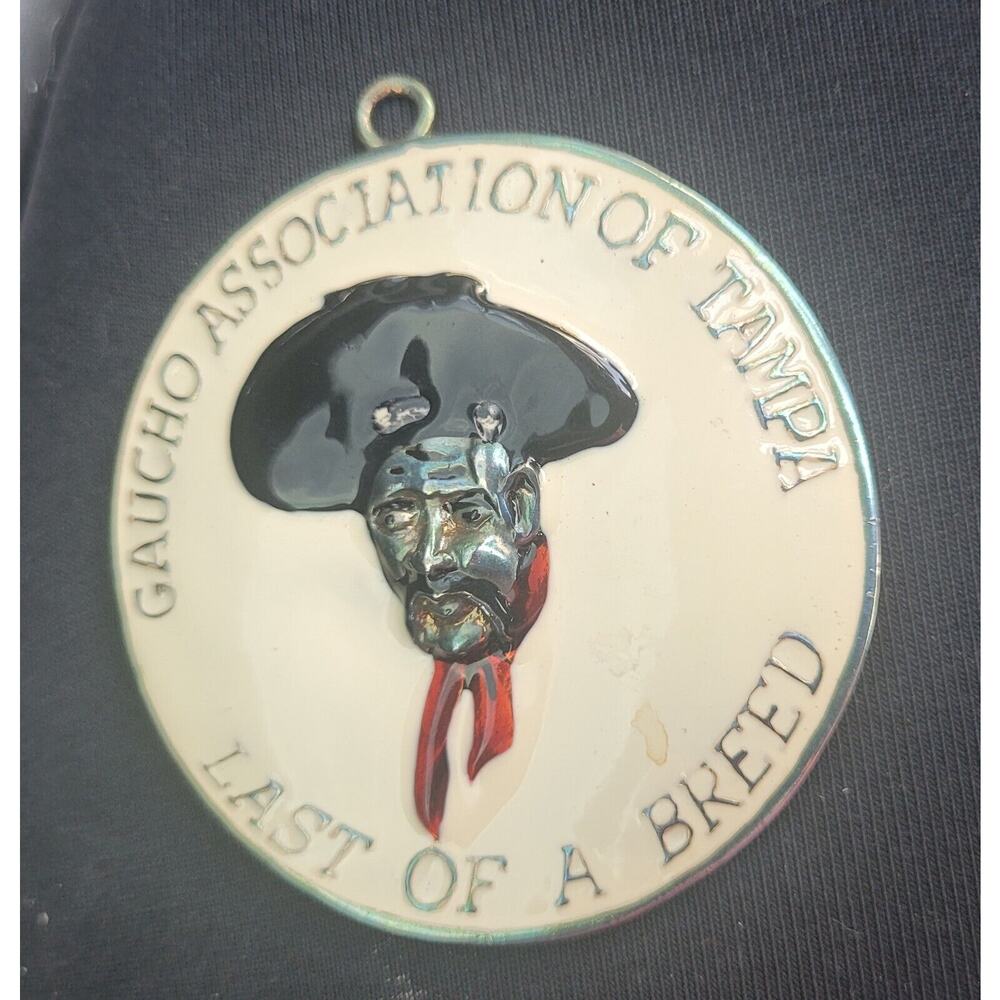 Vintage Gaucho Association Of Tampa Medal Necklace Last of a Breed Medallion